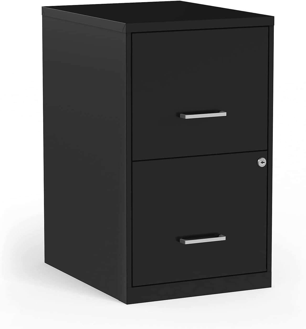 STAPLES 2-Drawer Vertical File Cabinet, Letter Size Documents, Lockable, 18.9" D x 14.3" W x 24.1" H, Black
