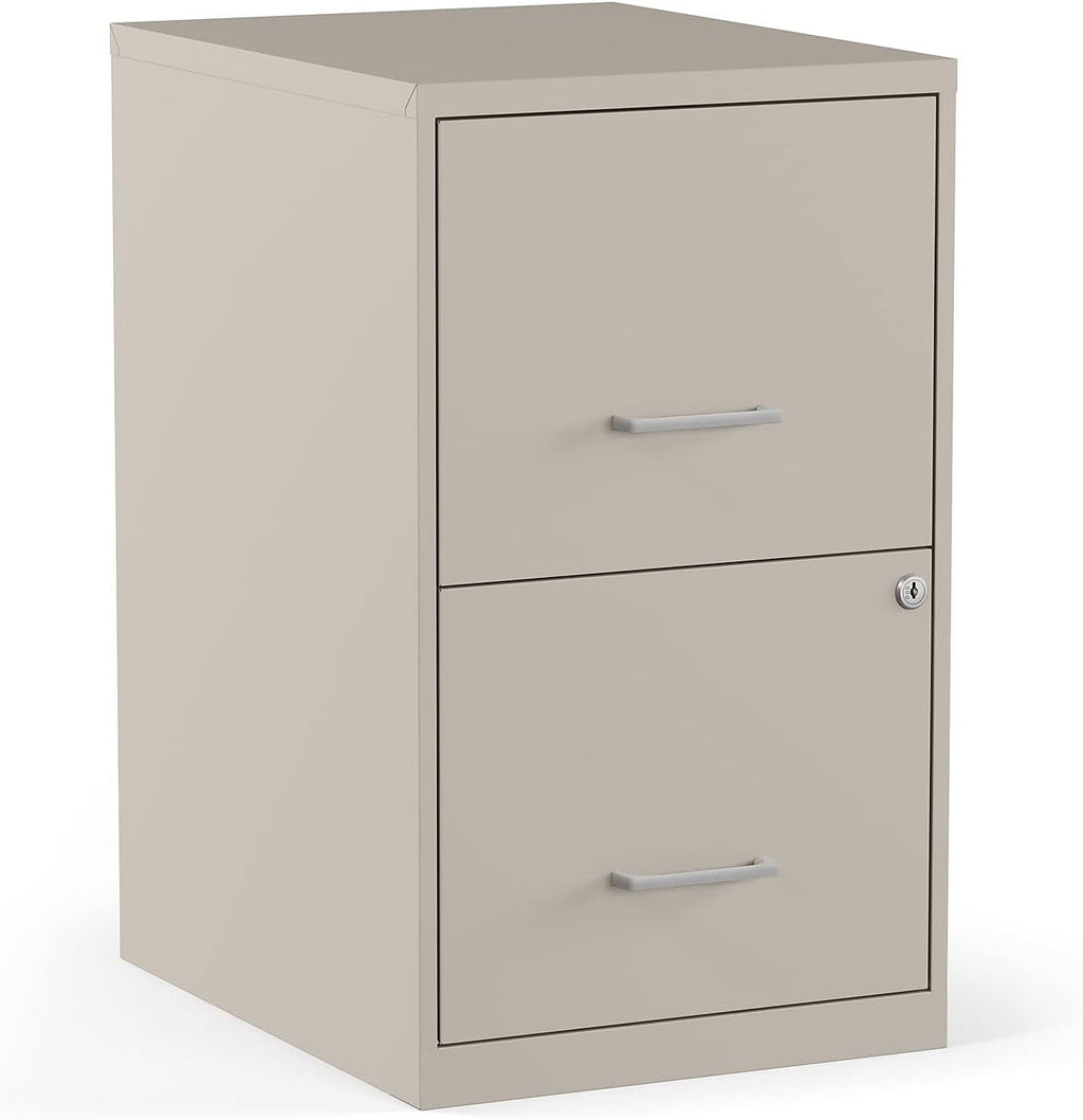 STAPLES 2-Drawer Vertical File Cabinet, Letter Size Documents, Lockable, 18.9" D x 14.3" W x 24.1" H, Black