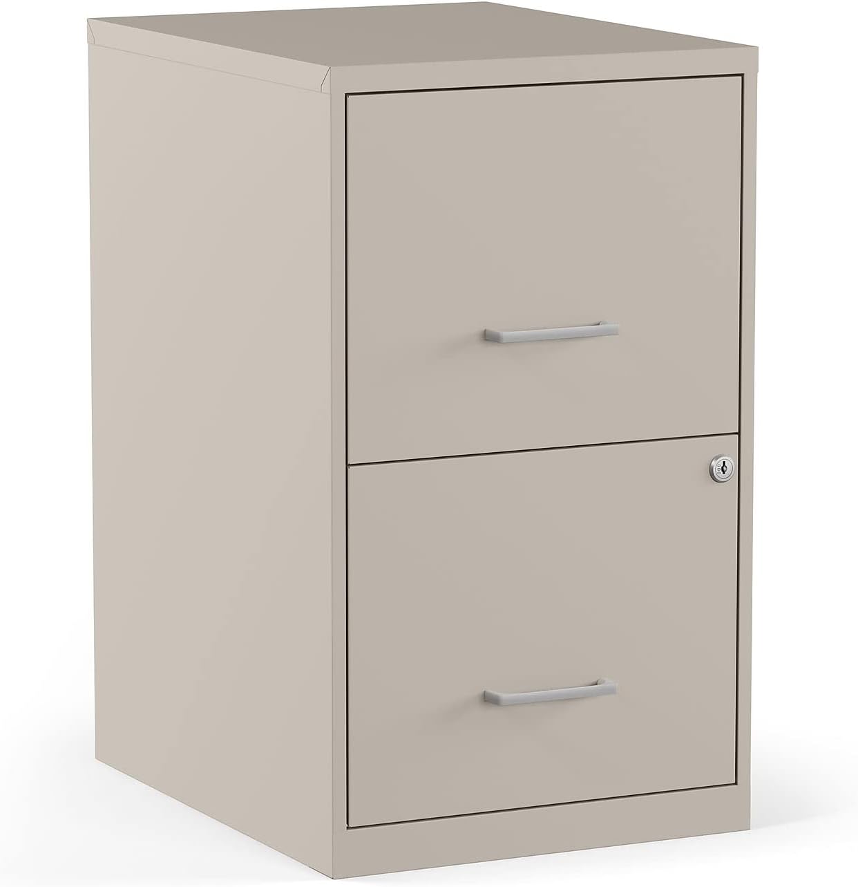 STAPLES 2-Drawer Vertical File Cabinet, Letter Size Documents, Lockable, 18.9" D x 14.3" W x 24.1" H, Black