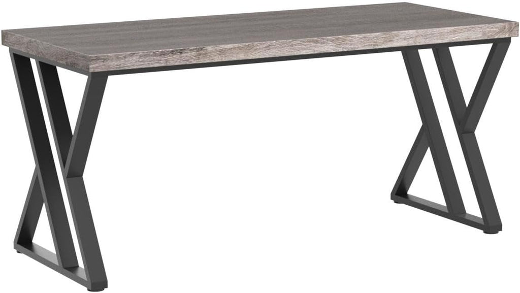 Tribesigns Writing Computer Desk, 55 inch Heavy Duty Study Desk with Z-Shaped Metal Leg, Modern Simple Home Office Computer Desk, Grey