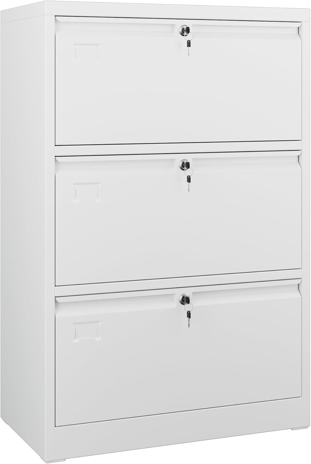 Aobabo 4 Drawer Wide Lateral File Cabinet, Metal Filing Cabinet with Lock, Suitable for Home Office School Hanging Files Letter/Legal/F4/A4 Size,Black,Required-Assembly,15.87" D x 28.94" W x 57.17" H