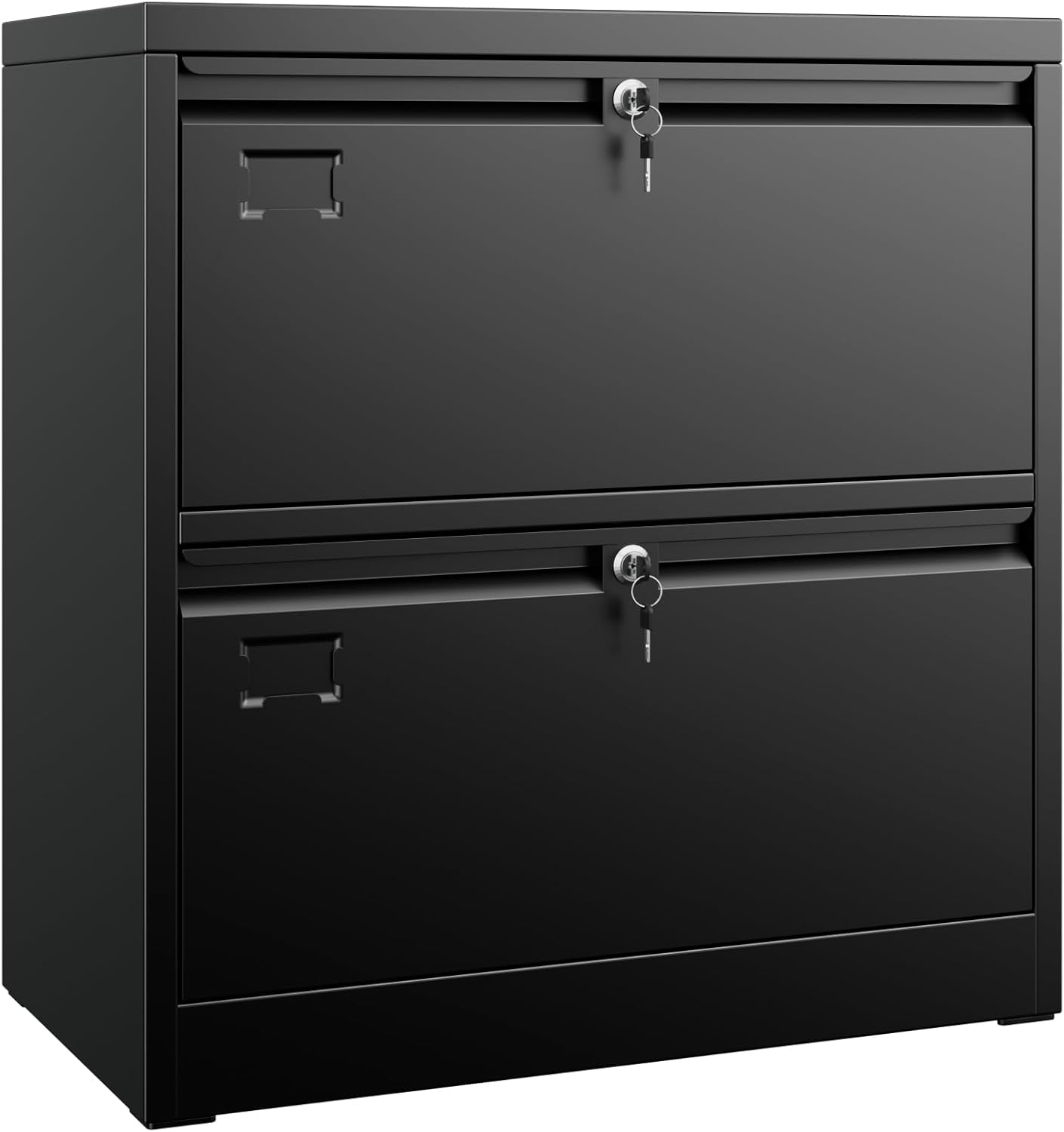 Aobabo 4 Drawer Wide Lateral File Cabinet, Metal Filing Cabinet with Lock, Suitable for Home Office School Hanging Files Letter/Legal/F4/A4 Size,Black,Required-Assembly,15.87" D x 28.94" W x 57.17" H