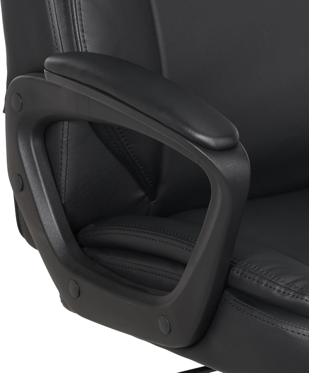 Amazon Basics Classic Puresoft PU Padded Mid-Back Height Adjustable Office Computer Desk Chair with Armrest, 26"D x 23.75"W x 42"H, Black