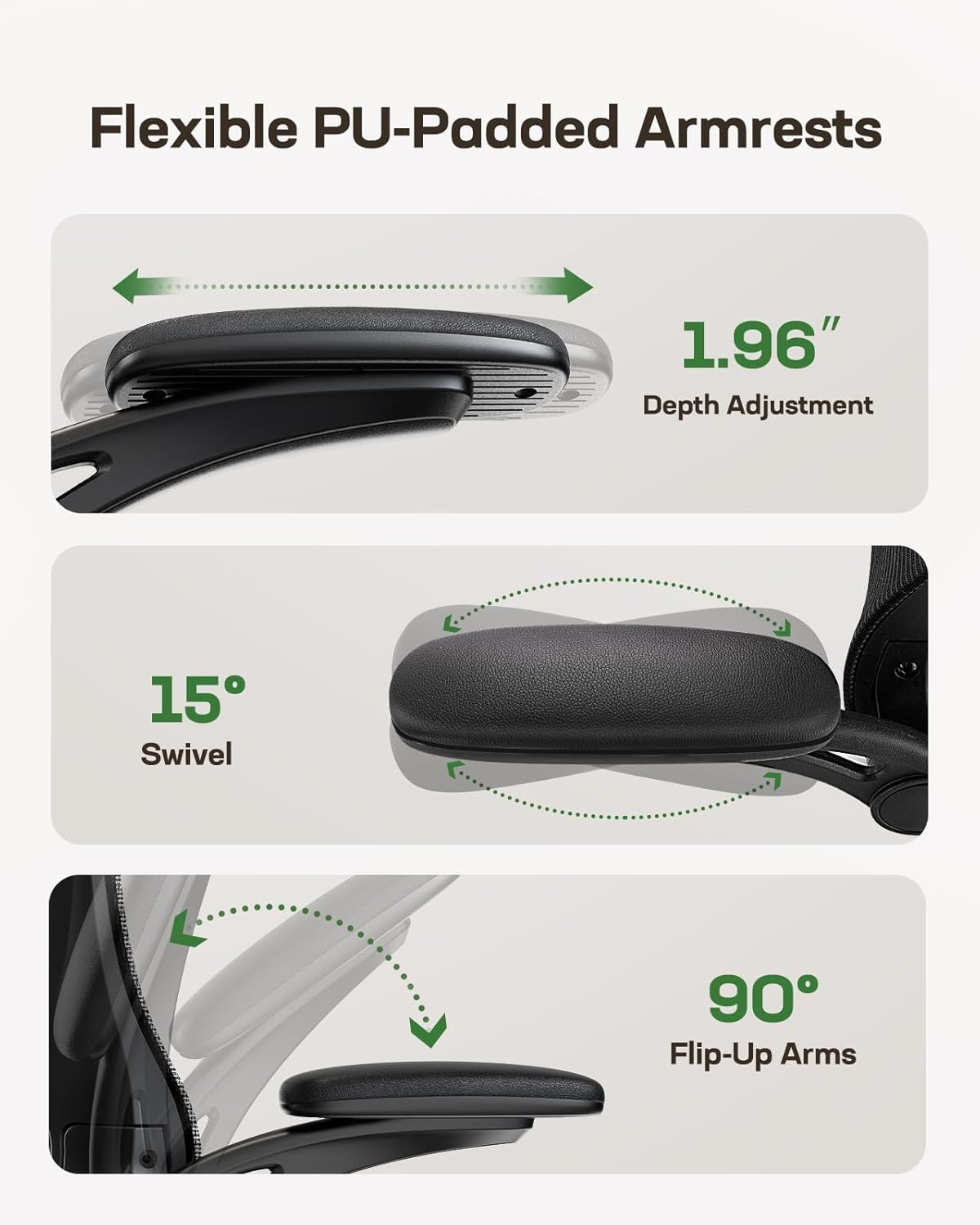 Marsail Ergonomic Office Chair: Office Desk Chair with High Back Mesh and Adjustable Lumbar Support Rolling Work Swivel Task Chairs with Wheel 3D Armrests and Headrest