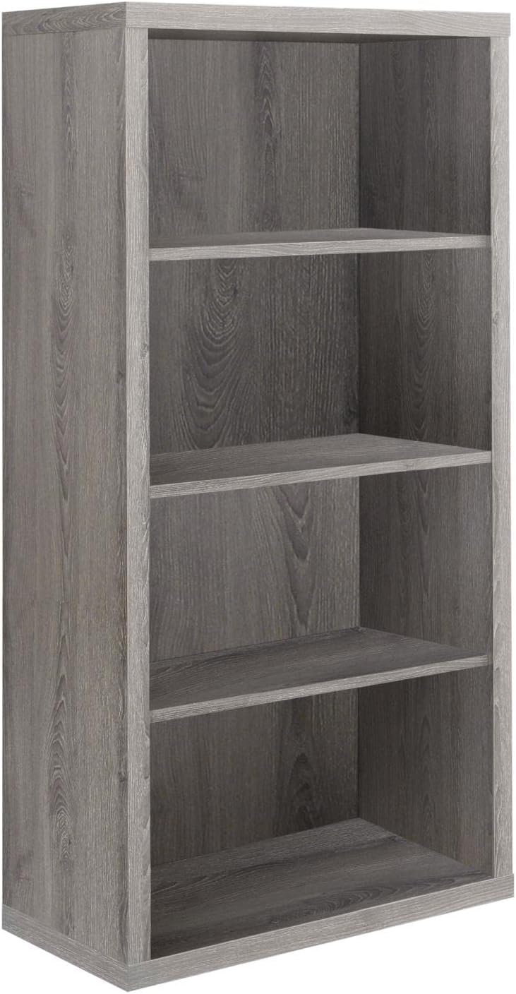 Monarch Specialties Bookcase - Sturdy Etagere with 3 Adjustable Book Shelves - 48”H (Brown)