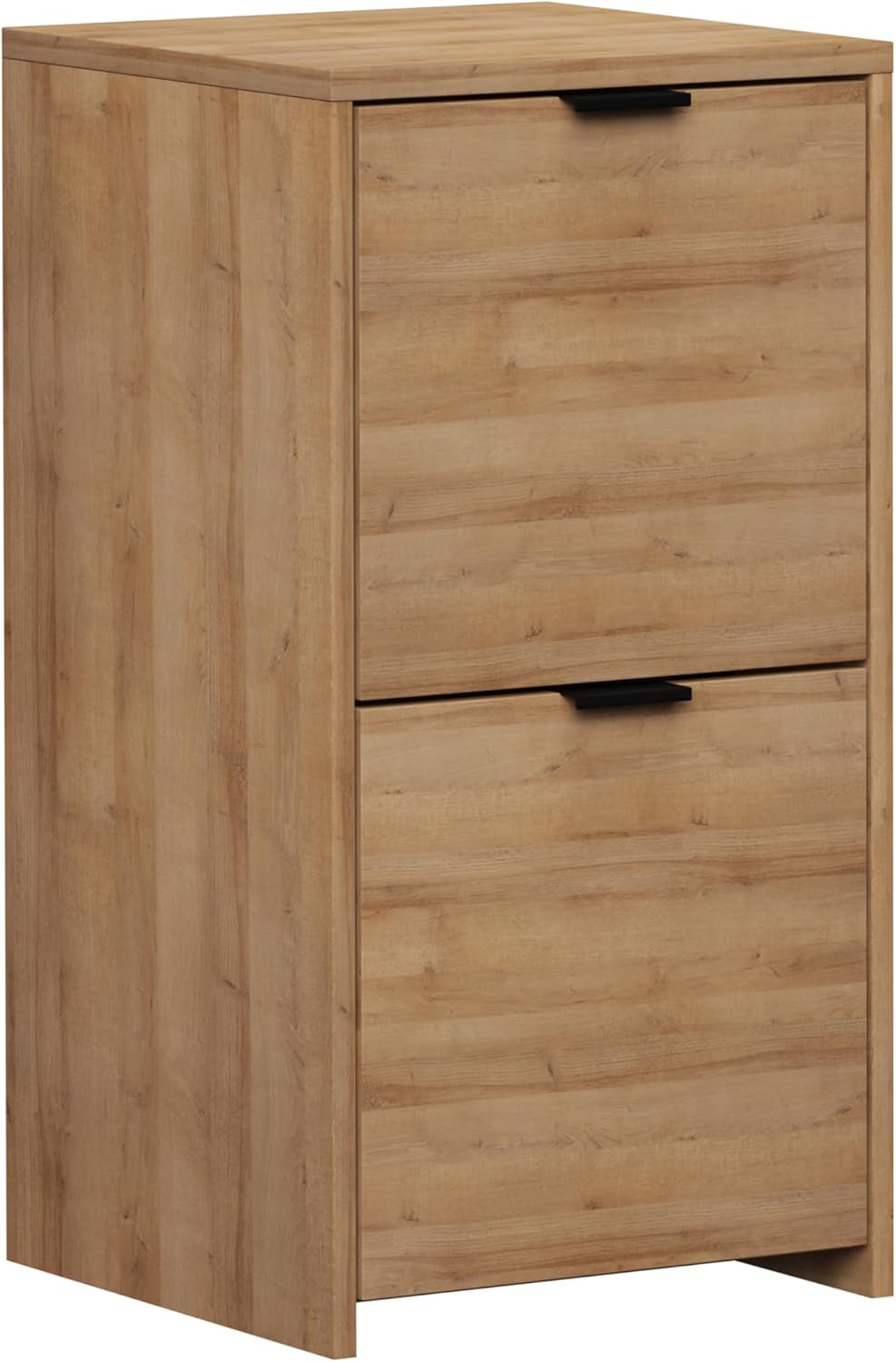 Prepac 30" Tall Vertical File Cabinet with 2 Locking Drawers, Light Oak