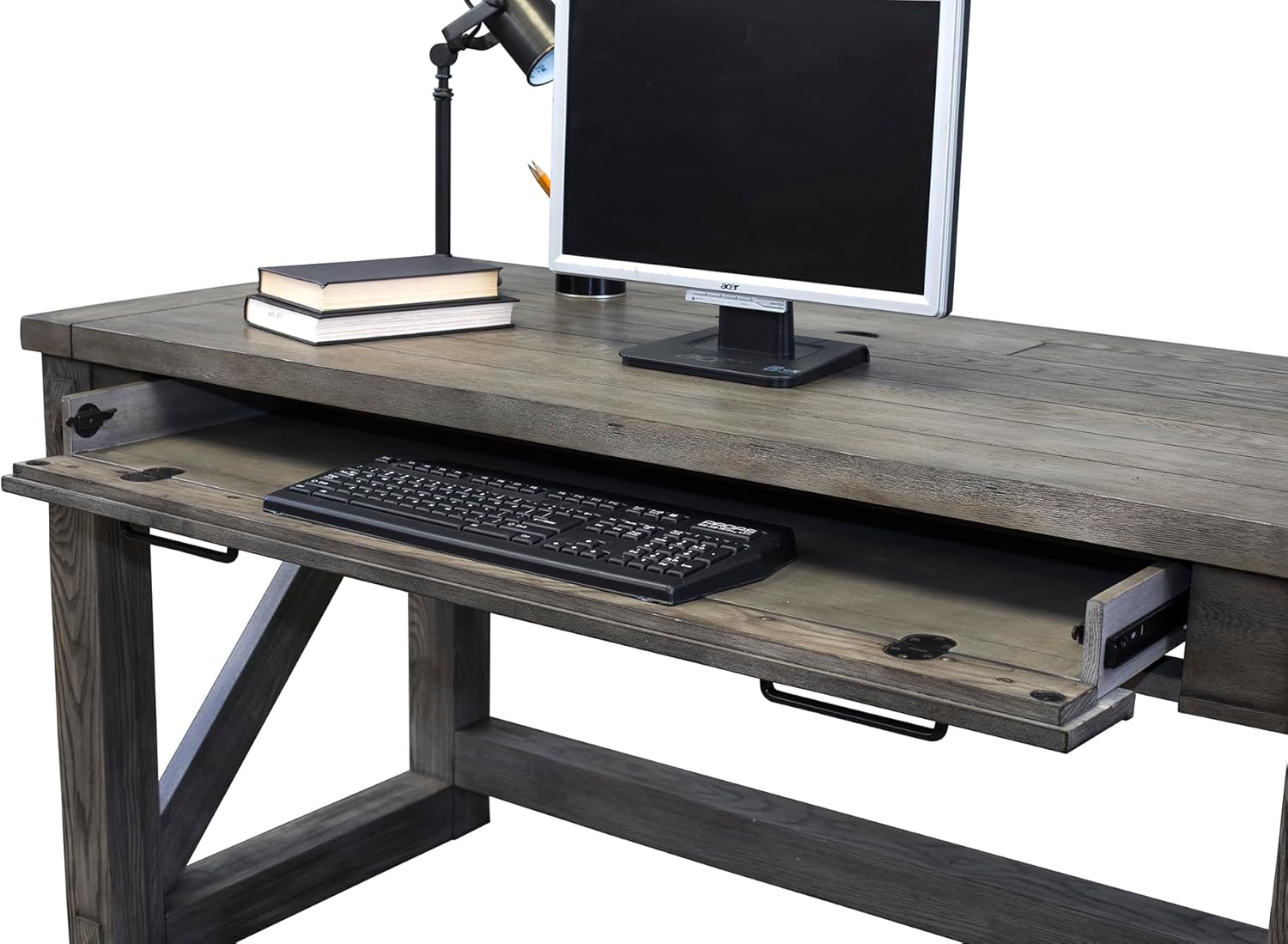 Martin Furniture Avondale Writing Desk Writing Table Wood Office Desk Gray (IMAE384G)
