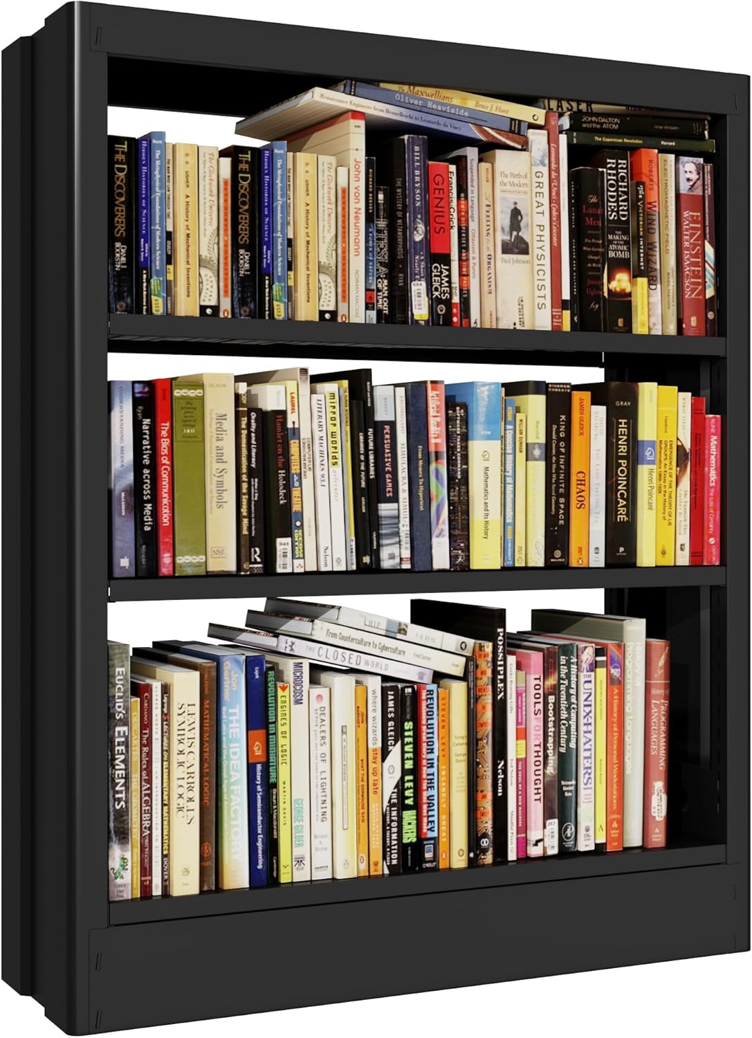 71" Metal Book Shelf,5 Tier Bookshelf with Adjustable Shelves,White Bookshleves and Bookcases,Heavy Duty Library Book Case,Modern Open Bookshelf for Living Room,Bedroom,Office (White)