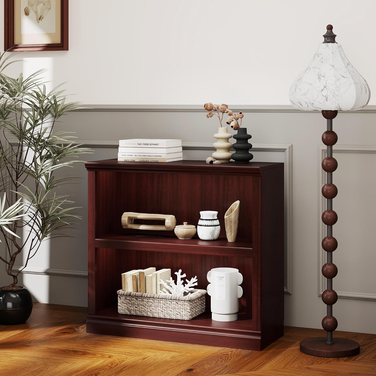 blini 5-Shelf Tall Bookcase White Wooden Bookshelves 33in Wide 5 Tier Bookcases with Adjustable Shelves Floor Standing Display Book Shelves 70 in Tall Bookcase for Home Office, Living Room, Bed Room