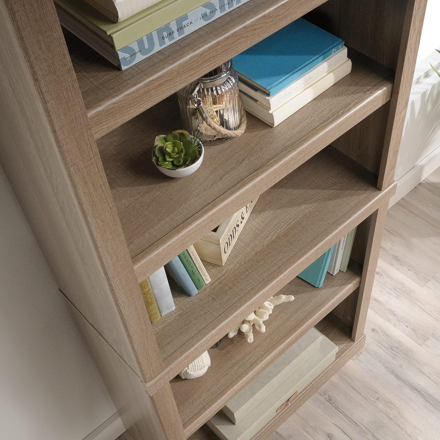 Realspace® 72" H 5-Shelf Bookcase, Spring Oak
